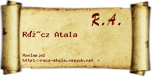 Rácz Atala névjegykártya